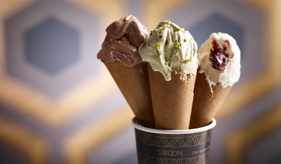 3 Ice Creams in Cones