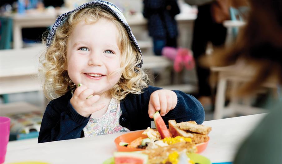 Girl eating food