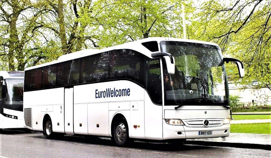 A white Eurowelcome branded coach