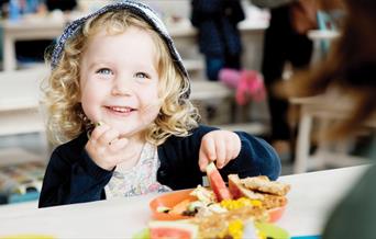 Girl eating food