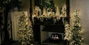 Festive fire place decorations