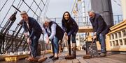 People on the weather deck of Brunel's SS Great Britain