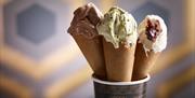 3 Ice Creams in Cones