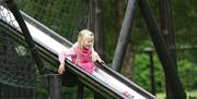 Child playing on slide