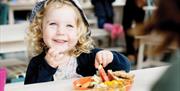 Girl eating food